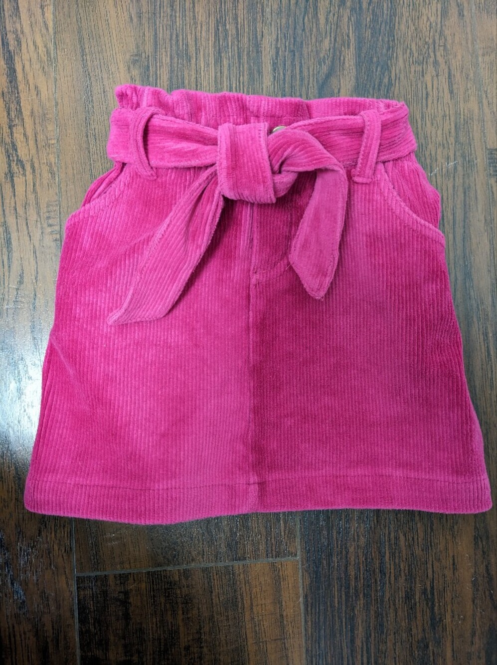 Girls' Fuchsia Tie-Waist Skirt And Leggings
